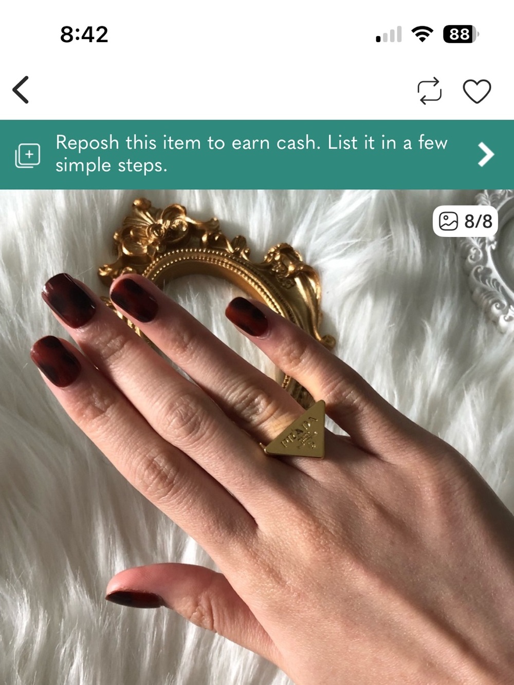 Gold Triangle Fashion Ring